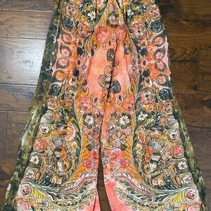 Natural Life Fiona Palazzo bohemian paisley wide leg pants small boho